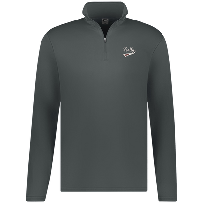 rally-softball-rally-original-white-c2-mens-1-4-zip-pullover — Graphite — Front — source sha256 50dca83f446f868821cc988d46c06c55785a464a5181275cece07f88246471d0 — Color position 2