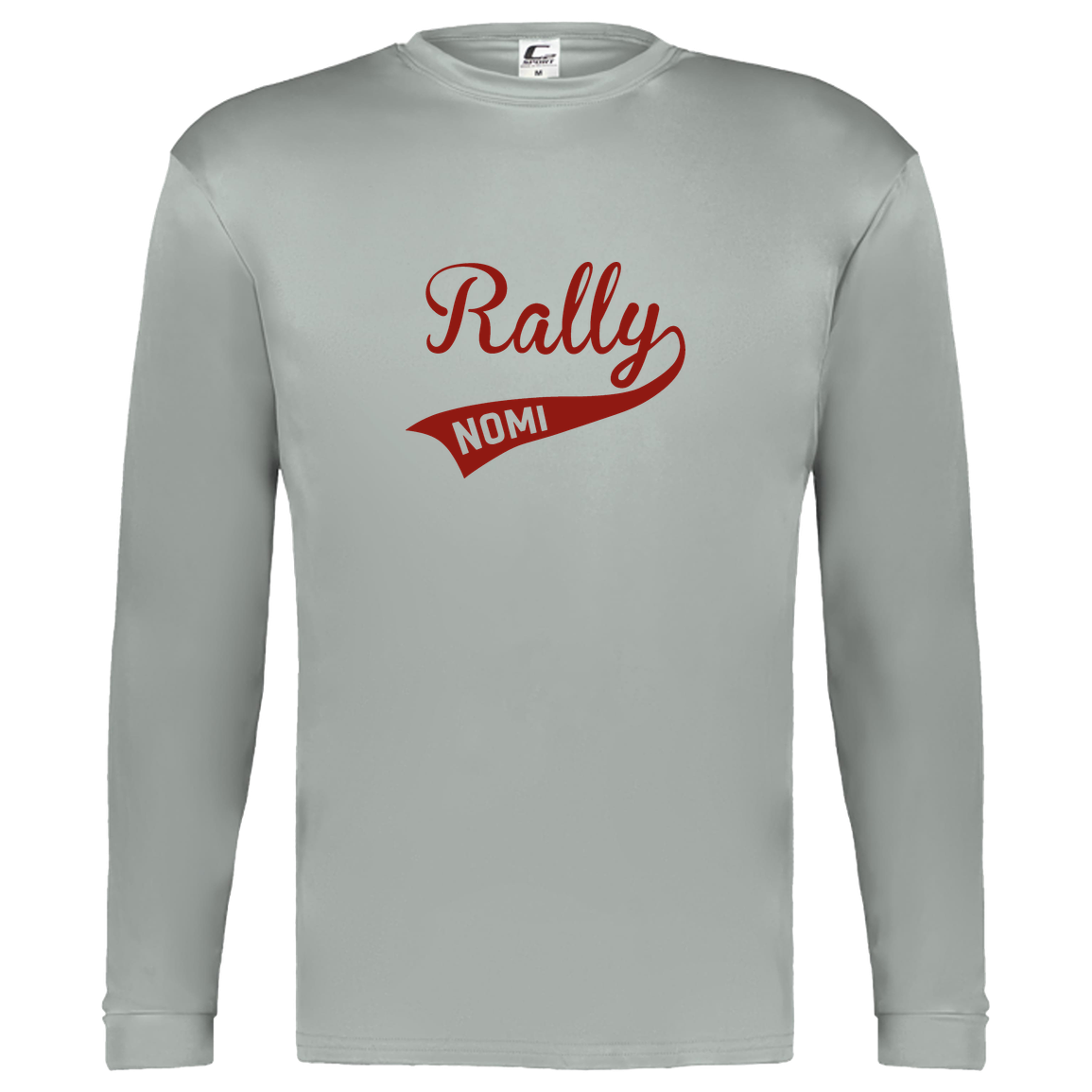 rally-softball-rally-original-c2-kids-performance-long-sleeve-tee — Silver — Front — source sha256 5e41b95516c67b6b0c15bdf1590bfbd7ca0ece9a3f840c4e5c229fc4cc9ece9c — Color position 1