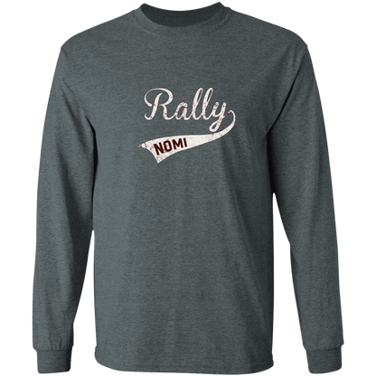 rally-softball-rally-original-white-gildan-ls-t-shirt-5-3-oz — Dark Heather — Front — source sha256 7cd69639df39b1429080808cb6ede033d7f03146c8b48430f4e4b025afa626dd — Color position 1