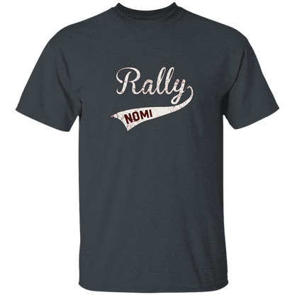 rally-softball-rally-original-white-gildan-5-3-oz-t-shirt — Dark Heather — Front — source sha256 98ee1551226bc40533e71994a8948b3b0021900cfc800fc217b51b799aa6ba73 — Color position 2