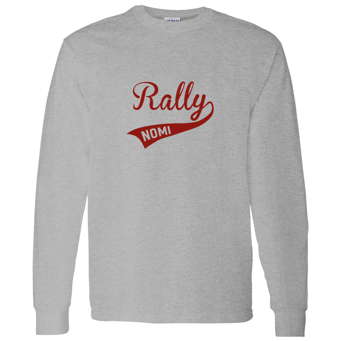 rally-softball-rally-original-gildan-ls-t-shirt-5-3-oz — Sport Grey — Front — source sha256 a2507fb13a9e0b70f05e44155be42fbeda229e8f19d4d9d1944db2b6ec16accf — Color position 3