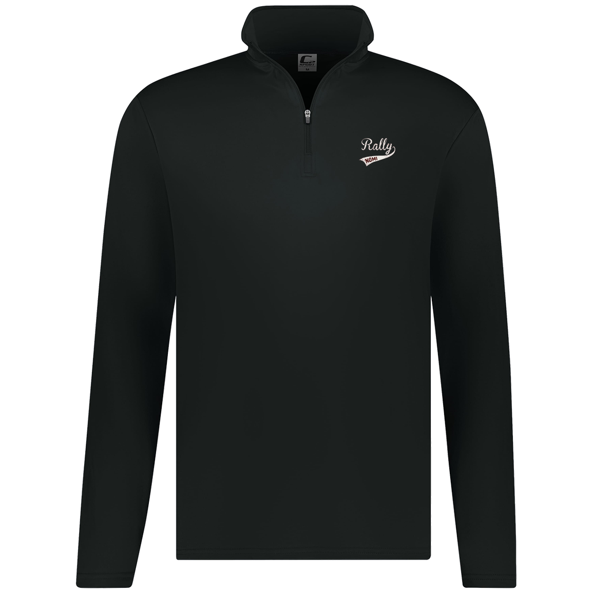 rally-softball-rally-original-white-c2-mens-1-4-zip-pullover — Black — Front — source sha256 bf27d0d57af93831e3c56ba307dd4ab4765b33ae1879088dc07aca06182ab804 — Color position 1