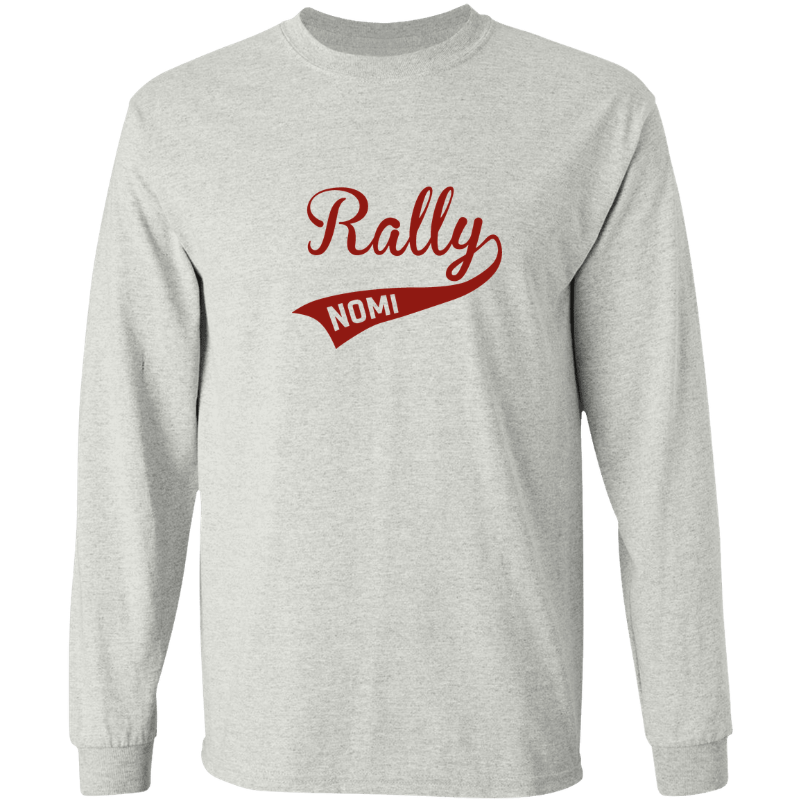 rally-softball-rally-original-gildan-ls-t-shirt-5-3-oz — Ash — Front — source sha256 c1c4d9f6b848206861ae7a6e2a47d4ecdb7b5d89e46717aab48132a33346f86a — Color position 1