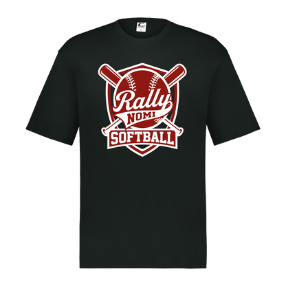 rally-softball-rally-shield-white-c2-mens-performance-short-sleeve-tee — Black — Front — source sha256 0bce54bf3ca38d5bdd8a0f7c2c31dcf9722555e08992de09e5896bc0f9d7ecfb — Color position 1