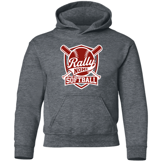 rally-softball-rally-shield-white-gildan-youth-pullover-hoodie — Dark Heather — Front — source sha256 0e6329f4d09d7464212dfd8fbbd4d5e6d9cbb2ca00ab4424751fcbf3ab07fa5d — Color position 1