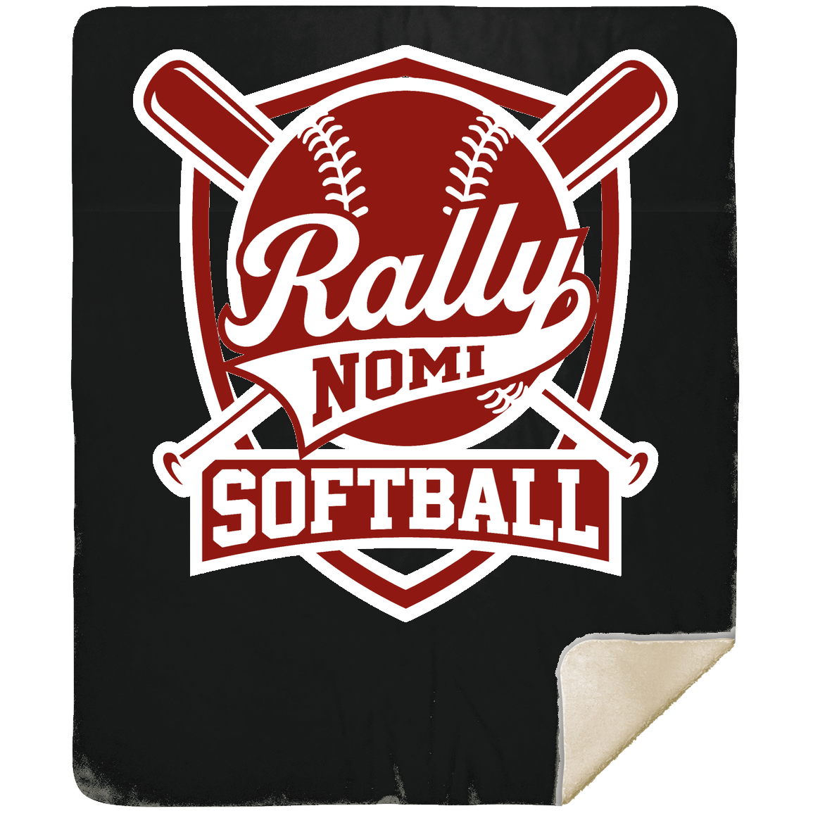 rally-softball-rally-shield-white-mshm-premium-sherpa-blanket-50x60 — Black — Front — source sha256 27993aa6ff34c7ae8f42f7fbb137490b23202d2cd01d55b54e165f47e185b858 — Color position 1