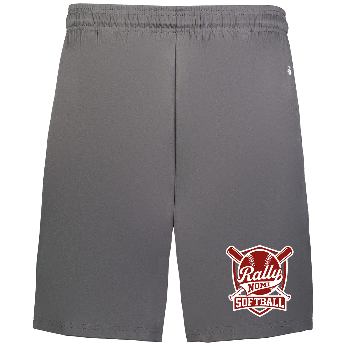 rally-softball-rally-shield-white-badger-adult-b-core-7-inch-short-with-pockets — Graphite — Front — source sha256 36fb0f759e9f0499bcf445c784aa58f164ce2134b7d6b98b2f9ae75c543acc1f — Color position 2