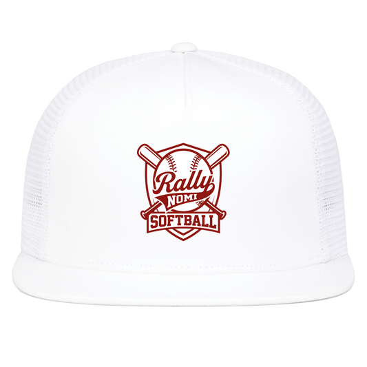 rally-softball-rally-shield-pacific-headwear-d-series-5-panel-trucker-snapback-cap — White — Front — source sha256 3871f8ff4ee715a52bfacf6cbaac7044973204149a63d5b9eed92ee4f45a720e — Color position 5