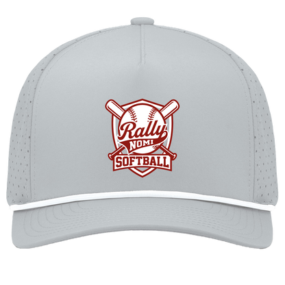 rally-softball-rally-shield-pacific-headwear-weekender-perforated-snapback-cap — Silver/White — Front — source sha256 426f6f716939edf702e018430c9830caf934b7a2d6ebcdb6c955869dcaa0e6d7 — Color position 5