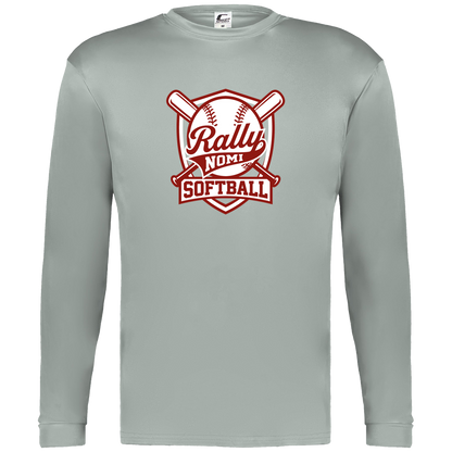 rally-softball-rally-shield-c2-mens-performance-long-sleeve-tee — Silver — Front — source sha256 590649a91d2c222b433222a237faa42e5483c46fc300d9d010f308a0c1817c83 — Color position 3