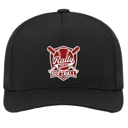 rally-softball-rally-shield-white-pacific-headwear-weekender-perforated-snapback-cap — Black — Front — source sha256 72884a9abb1c9f8e7738bf0689f935d390d2ca0b260d5e3f861e132dd4061850 — Color position 2