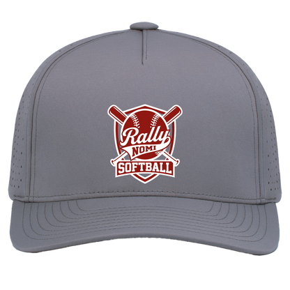 rally-softball-rally-shield-white-pacific-headwear-weekender-perforated-snapback-cap — Graphite — Front — source sha256 8737a4c2f695d10e17472e4401beb88037d41d95a0ce8b3174a74ecc66564a9c — Color position 4