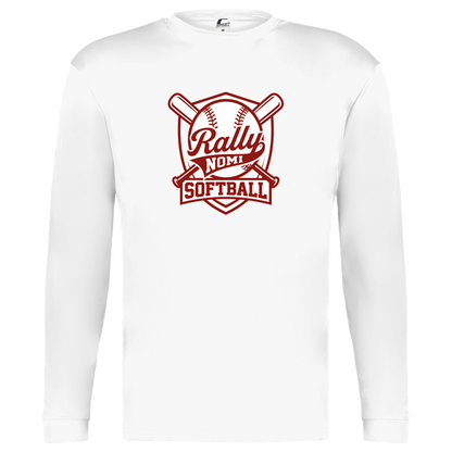 rally-softball-rally-shield-c2-kids-performance-long-sleeve-tee — White — Front — source sha256 8bbe4f8c838ec9b85b2c91ec3bc80385b63b3c91090ad62a04c0f4af8ec5aa28 — Color position 4