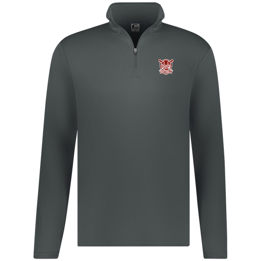 rally-softball-rally-shield-white-c2-mens-1-4-zip-pullover — Graphite — Front — source sha256 901237674ee4160a9fe6f4b5f9eafc06b1594c5e214c7757c0f34e502d772f5b — Color position 1