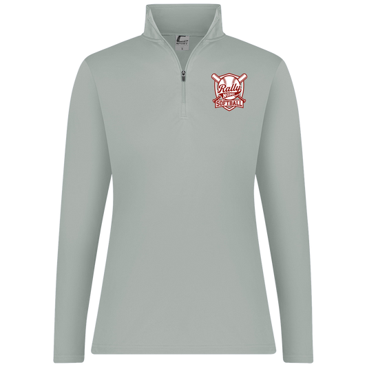 rally-softball-rally-shield-c2-womens-1-4-zip-pullover — Silver — Front — source sha256 ba669ed380f9f33b5f92199951810365b6197b2582301f0f9fd54236d48b85a4 — Color position 2