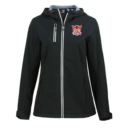 rally-softball-rally-shield-white-clique-womens-eco-stretch-softshell-jacket — Black — Front — source sha256 e4613f0a9b40674ed6748f7197f39d03264e74731e2995ea7639ede74b6ae4ca — Color position 1