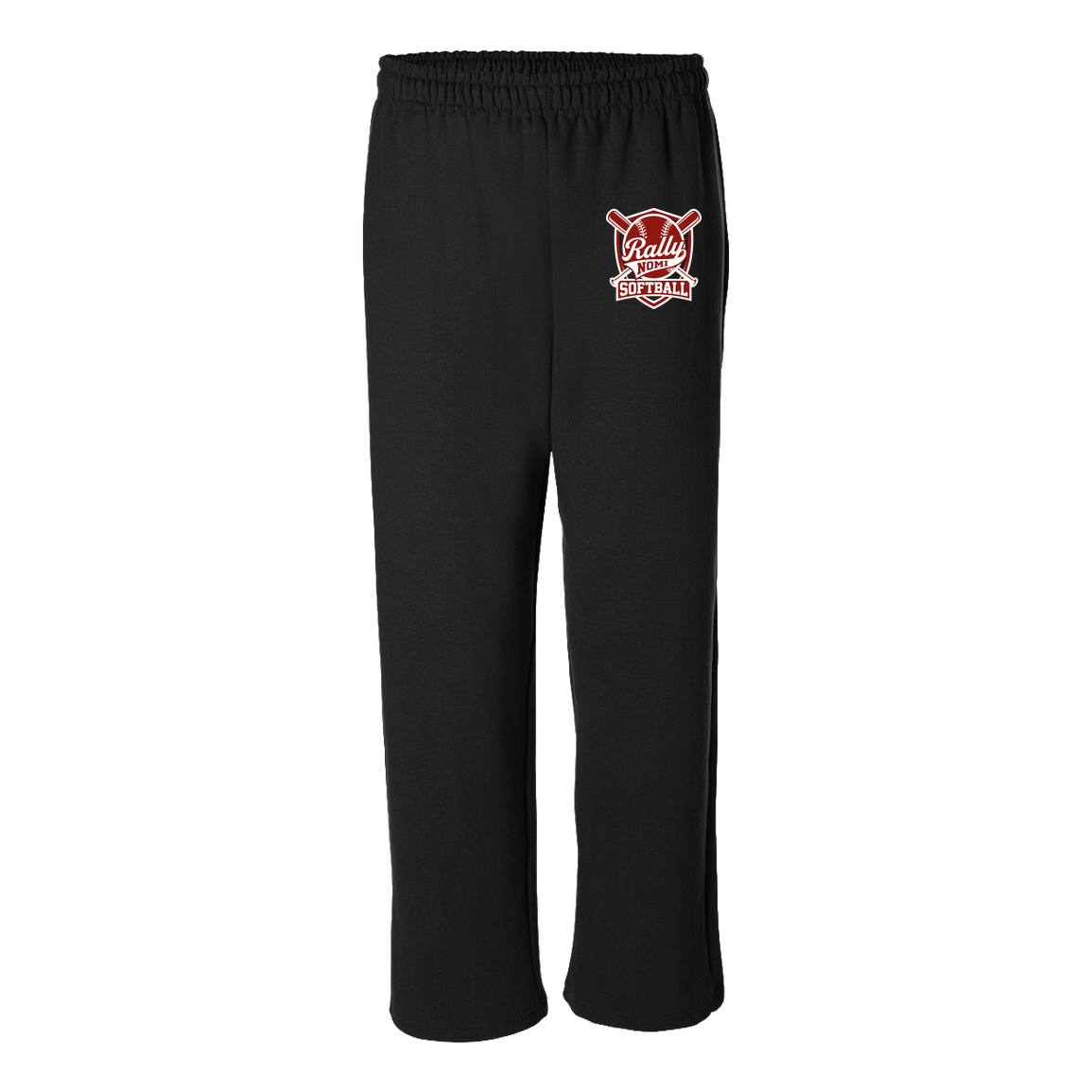 rally-softball-rally-shield-white-gildan-adult-heavy-blend-open-bottom-pant — Black — Front — source sha256 ec54064dc91135a531bc23c8e88c1de7e112edb72e131ef9f3868330fde8cd15 — Color position 1