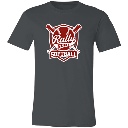 rally-softball-rally-shield-white-bella-canvas-unisex-jersey-short-sleeve-t-shirt — Asphalt — Front — source sha256 f80ad3765310ad2cddf7db121d3754519452c61c68a36014f61e2c09678f3a2b — Color position 2