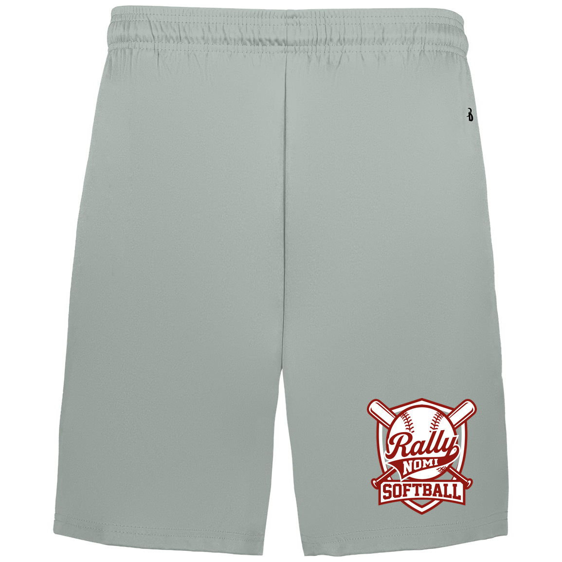 rally-softball-rally-shield-badger-adult-b-core-7-inch-short-with-pockets — Silver — Front — source sha256 fc9cad0859ad976c3afc4e7ce8814fd832bd408ce60c115974de7e6ce1719d79 — Color position 3