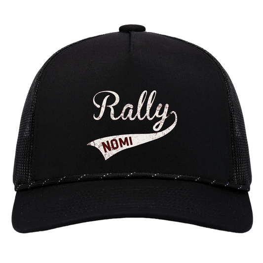rally-softball-rally-signature-white-pacific-headwear-weekender-trucker-cap — Black/Black — Front — source sha256 062ee1966edf2b5814c2235f32d5a06acc29a65f896876ecd60935f429ef9b69 — Color position 1