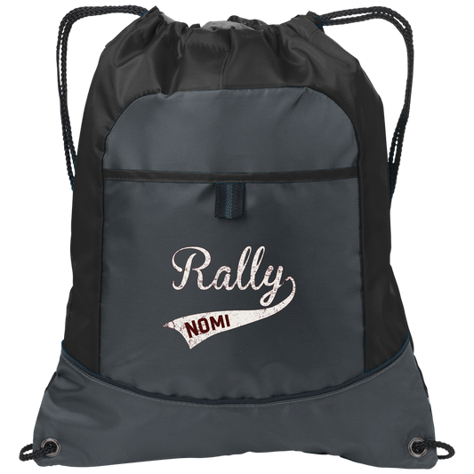rally-softball-rally-signature-white-port-authority-pocket-cinch-pack — Deep Smoke/Black — Front — source sha256 1570bc7a7deb17ee766878f7f659ecc076e8aeac4c7de95f2e6c9e585ec9a705 — Color position 1