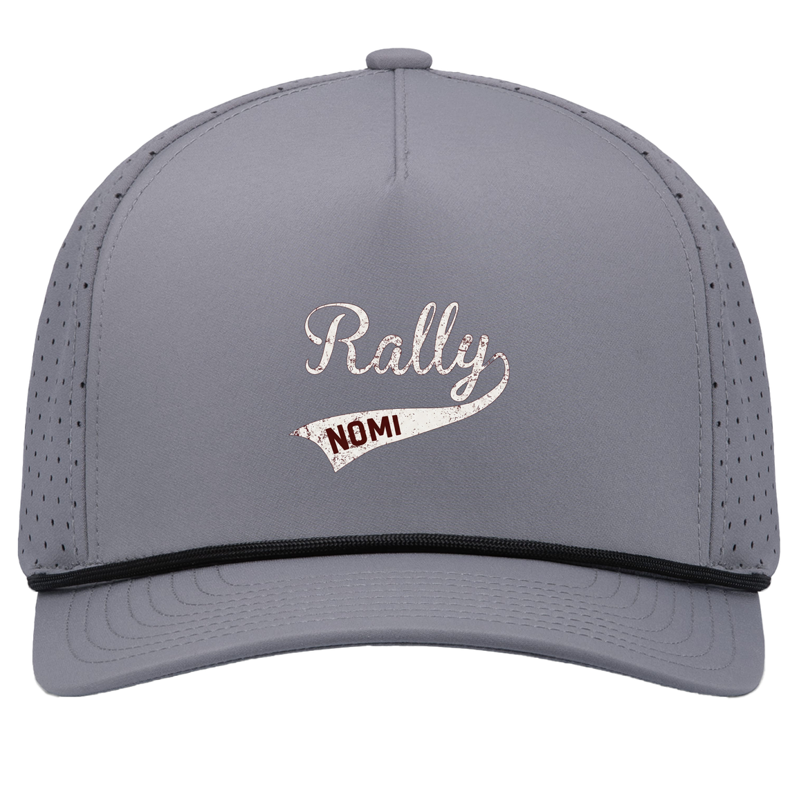 rally-softball-rally-signature-white-pacific-headwear-weekender-perforated-snapback-cap — Graphite/Black — Front — source sha256 2277026d630aed5e1d20f6c3c6b5d887b8da5dcf27f5a173b096c287efadaa86 — Color position 3