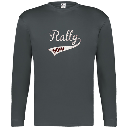 rally-softball-rally-signature-white-c2-mens-performance-long-sleeve-tee — Graphite — Front — source sha256 554556c059905dd9dd1c73b1679db7b0b904a556f81e2d7d2542625582b845b8 — Color position 2
