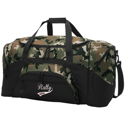 rally-softball-rally-signature-white-port-company-sport-duffel — Black/Camouflage — Front — source sha256 9e399f711330dece113bcfa3b4f47fb3c8c51ebf7af0d1be61dce5f0f9626a23 — Color position 3