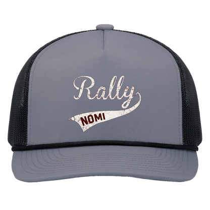 rally-softball-rally-signature-white-pacific-headwear-weekender-trucker-cap — Graphite/Black — Front — source sha256 b43e0823fe4dbfff7cf60e746b7aec1e57869343cd0e8302d5d9ab84fd3fa5e7 — Color position 3