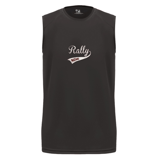 rally-softball-rally-signature-white-badger-b-core-sleeveless-performance-tee — Black — Front — source sha256 c29e287e7b14ea09e75acadb1d62985333de91efddf60ba76340034f0c1f4a6f — Color position 1