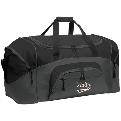 rally-softball-rally-signature-white-port-company-sport-duffel — Dark Charcoal/Black — Front — source sha256 e042322509cd64785c44952340a1f4e8df18862d3184afae7b981987cc2b0a67 — Color position 2
