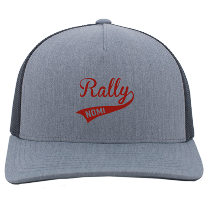 rally-softball-rally-signature-pacific-headwear-5-panel-trucker-snapback-cap — Heather Grey/Light Charcoal — Front — source sha256 e86247ec338a1b2344362a1f4b4145b41f0844925e0ef44869363895e5a8eac1 — Color position 1