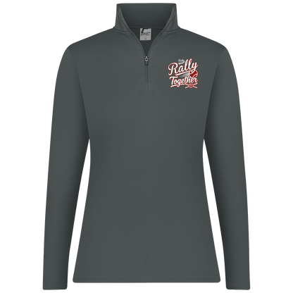 rally-softball-rally-together-white-c2-womens-1-4-zip-pullover — Graphite — Front — source sha256 01bf82c74ff76e55e57570f053517ae0dddee7b49b716f5b1302daf3c6f903bf — Color position 2