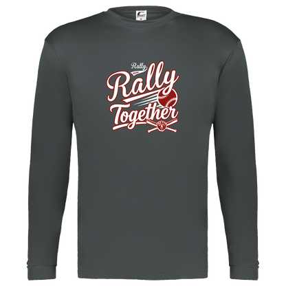 rally-softball-rally-together-white-c2-kids-performance-long-sleeve-tee — Graphite — Front — source sha256 07f59f3d649afc697e69eafa352b8906af9040da1988c117e93dd1ea82daf61b — Color position 2