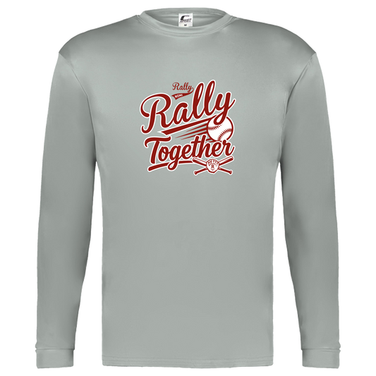 rally-softball-rally-together-c2-kids-performance-long-sleeve-tee — Silver — Front — source sha256 2130edeee9a0f9ef22ac9d56e76fe53b7ccc62b9e1978e58f1fe644a87418a71 — Color position 3