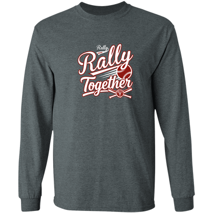 rally-softball-rally-together-white-gildan-ls-t-shirt-5-3-oz — Dark Heather — Front — source sha256 2f150e0132935ce5e765841ab46f6a9efc31b4428bdd35d9dce98da67cd0c230 — Color position 1