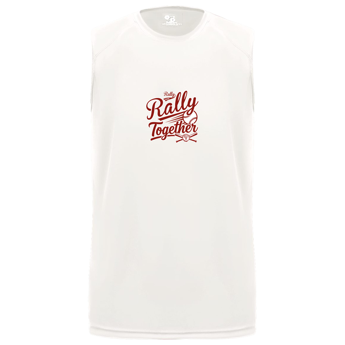 rally-softball-rally-together-badger-b-core-sleeveless-performance-tee — White — Front — source sha256 30d5f898d48c68a2b455ae766a75b872fd711869fd59dec4495966ece8e1a1db — Color position 4