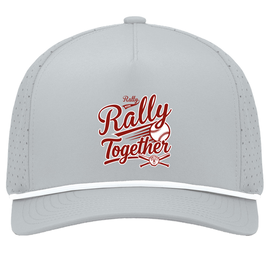 rally-softball-rally-together-pacific-headwear-weekender-perforated-snapback-cap — Silver/White — Front — source sha256 3967fba99f884ff3bb64ef16b0a145d966bf06002f4faa03c4721b813f7d2835 — Color position 5