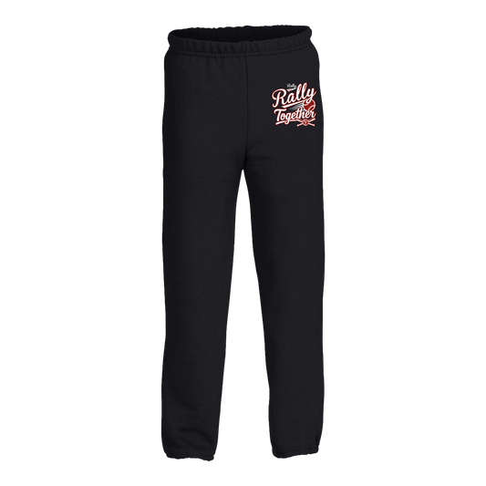 rally-softball-rally-together-white-gildan-kids-heavy-blend-sweatpant — Black — Front — source sha256 3b914a8dd3d78bcaf7666e828a02968446d8e1d6b2d782fd9023c6b63c9c3736 — Color position 1