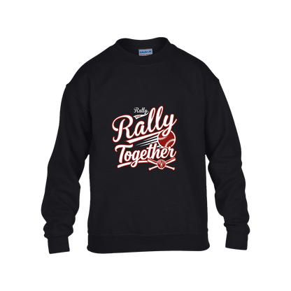 rally-softball-rally-together-white-gildan-kids-heavy-blend-fleece-crew — Black — Front — source sha256 3dca042eb914d4e3dec815db56ad35c20c1ebd18c7e83c33015f1c940230d82a — Color position 1