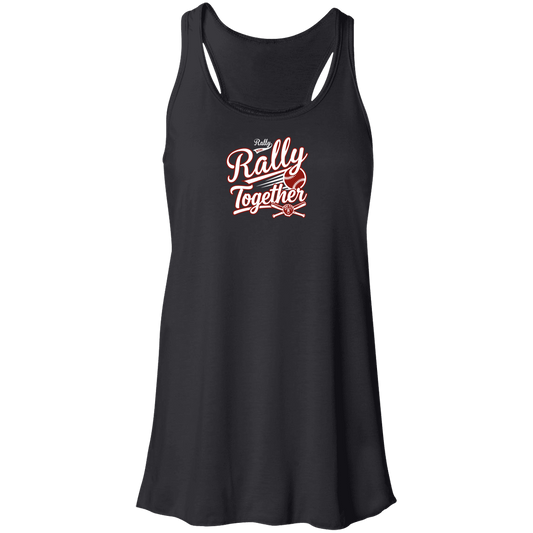 rally-softball-rally-together-white-bella-canvas-flowy-racerback-tank — Black — Front — source sha256 54440f44994a676edc8d3c4e72ed056e24a388b1494c783f2b81a892e3fe4c9c — Color position 1
