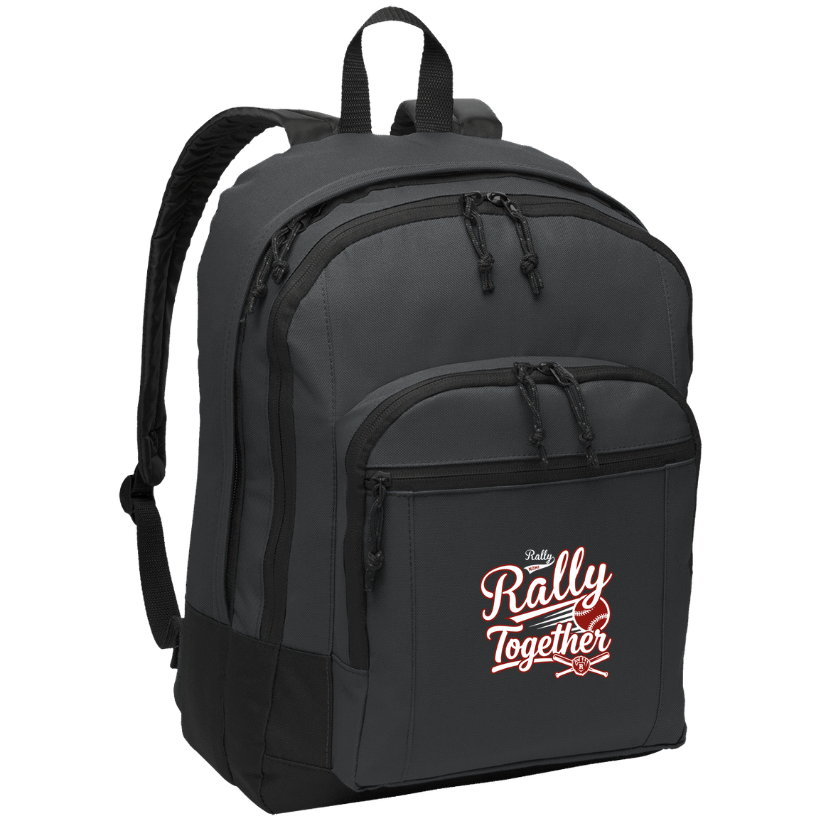 rally-softball-rally-together-white-port-authority-basic-backpack — Dark Charcoal — Front — source sha256 5555d231bd3acbfb1542abc86eef606cd728fb98671c44e66e9a727ee25a191c — Color position 2