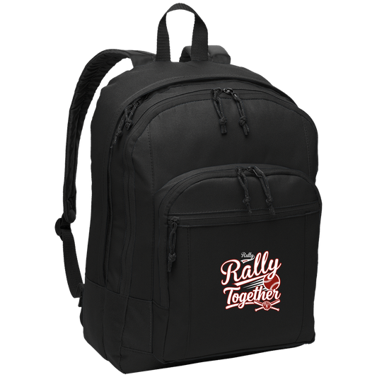 rally-softball-rally-together-white-port-authority-basic-backpack — Black — Front — source sha256 5b2f243fa99d609947b4484918d55e4be4189082be1bd929ea82598a194474e2 — Color position 1