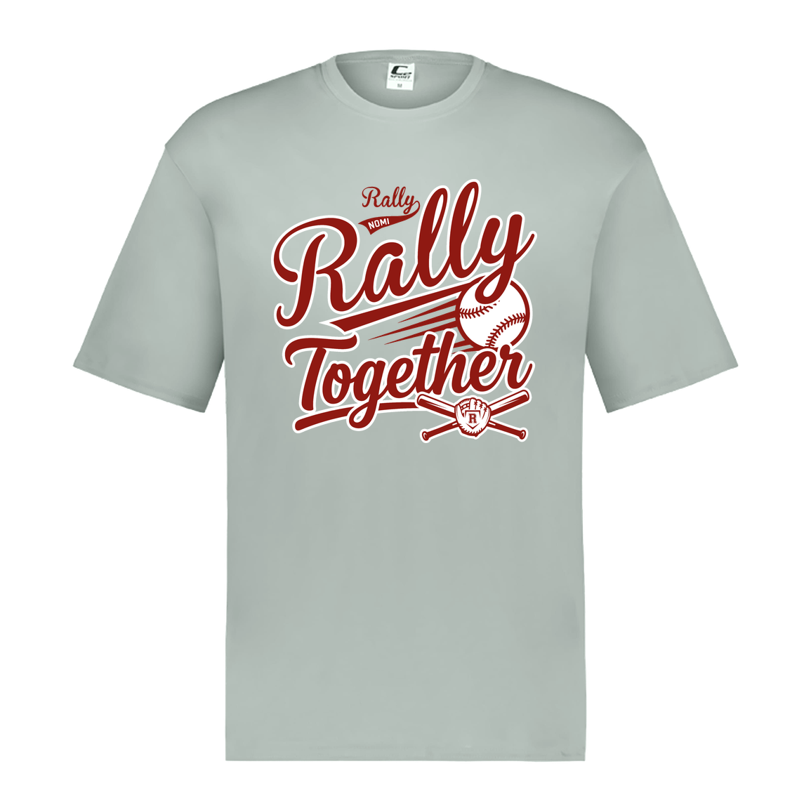rally-softball-rally-together-c2-mens-performance-short-sleeve-tee — Silver — Front — source sha256 6e08e3c072b1dd6a1e4a70047bc7f28ea3125a18adcd1038e46b3c725f295346 — Color position 3