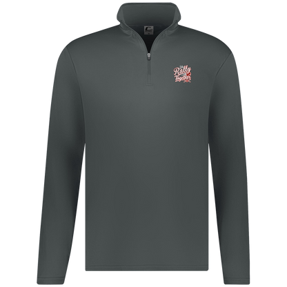 rally-softball-rally-together-white-c2-mens-1-4-zip-pullover — Graphite — Front — source sha256 7055ec6b388a997ac2ea72475f686dc36640965d51d017f945b6f6029af01418 — Color position 2