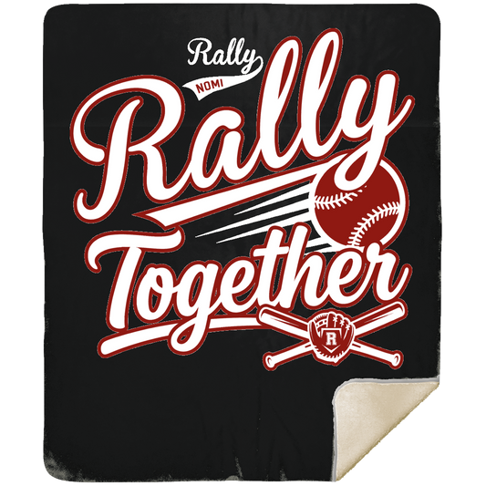 rally-softball-rally-together-white-mshm-premium-sherpa-blanket-50x60 — Black — Front — source sha256 82c9ce3e5f27d0a1117579f7a0a9ac3f00fd0a267bea0132786b3d68568e599e — Color position 1