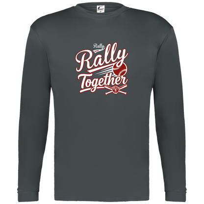 rally-softball-rally-together-white-c2-mens-performance-long-sleeve-tee — Graphite — Front — source sha256 84c9c547ae1d464a72852ba22098e59ac041b7a9f40186e7144c9b3352e9b2d4 — Color position 2