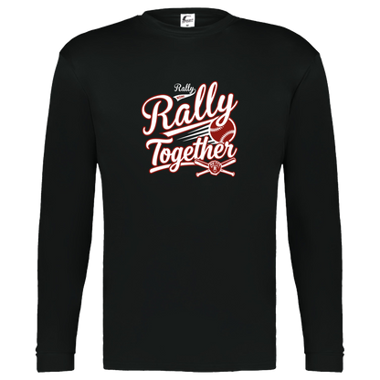 rally-softball-rally-together-white-c2-kids-performance-long-sleeve-tee — Black — Front — source sha256 9c392e6c8fc1d2728f9bb5d6e018847794e28fba7c7fae6edc313dd8b16e9042 — Color position 1