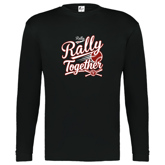 rally-softball-rally-together-white-c2-kids-performance-long-sleeve-tee — Black — Front — source sha256 9c392e6c8fc1d2728f9bb5d6e018847794e28fba7c7fae6edc313dd8b16e9042 — Color position 1