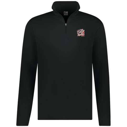 rally-softball-rally-together-white-c2-mens-1-4-zip-pullover — Black — Front — source sha256 a360a8f024c52cb74938c74feaf1be13e01f54e6e18ea9e13a0ff6caae548f89 — Color position 1